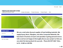 Tablet Screenshot of fiberglassdiscountstore.com